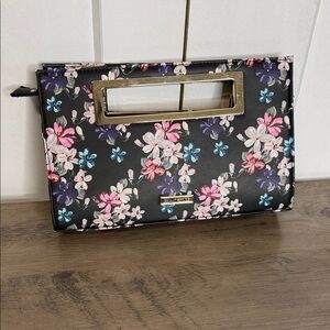 Floral Black Clutch Bag - Call it Spring - excellent condition